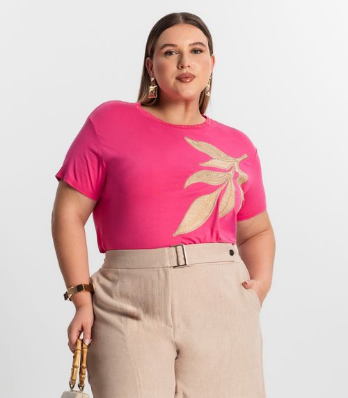 Blusa Feminina Plus Size Secret Glam Rosa