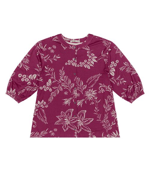 Camisa Plus Size Feminina Manga 3/4 Secret Glam Vermelho