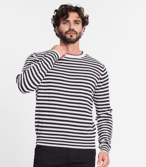 Suéter Masculino Em Tricot Diametro Azul