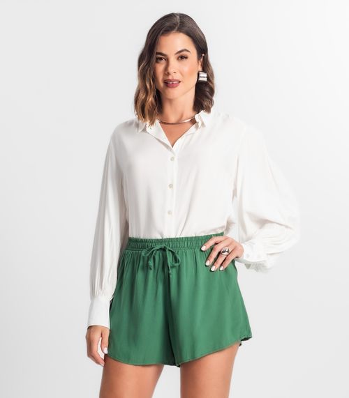Camisa Feminina Manga Longa Bufante Select Off White