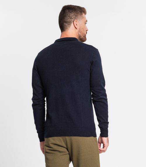 Suéter Masculino Em Tricot Diametro Azul