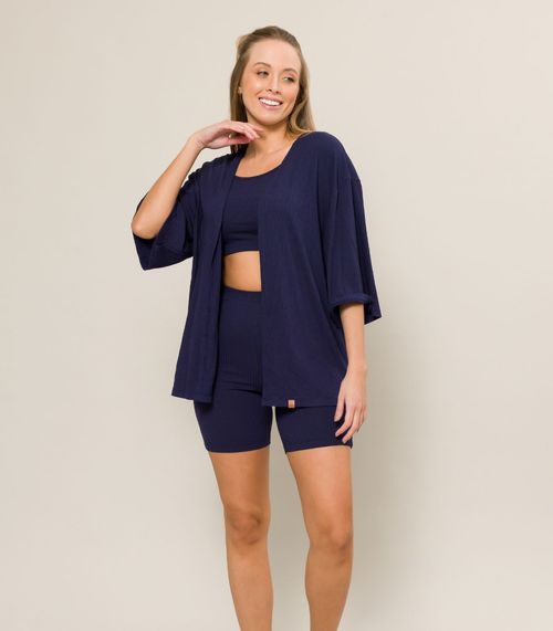 Casaqueto Adulto Feminino Evanilda Azul