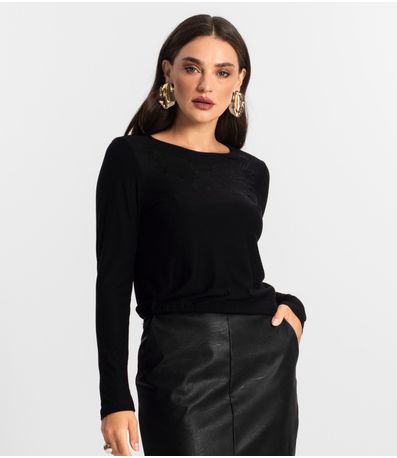 Blusa Feminino Manga Longa Endless Preto