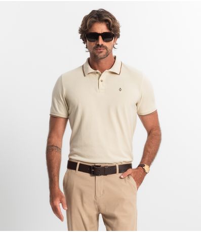 Camisa Polo Masculina Diametro Bege