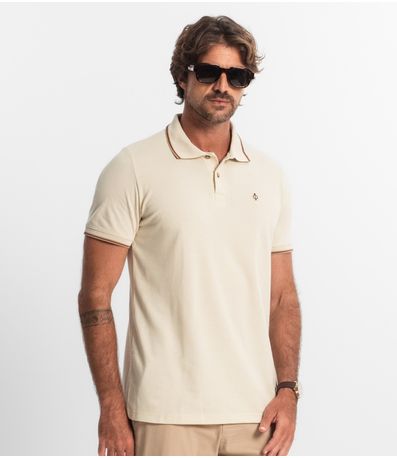Camisa Polo Masculina Diametro Bege
