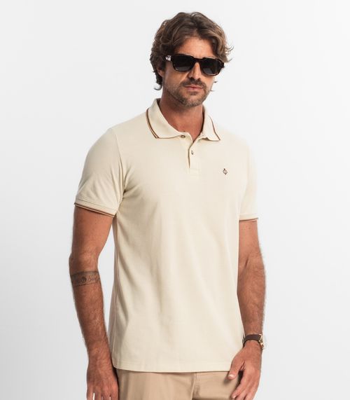 Camisa Polo Masculina Diametro Bege