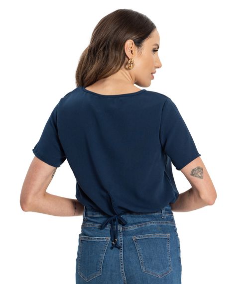 Blusa Feminina Com Abertura  Alfaiataria Endless Azul
