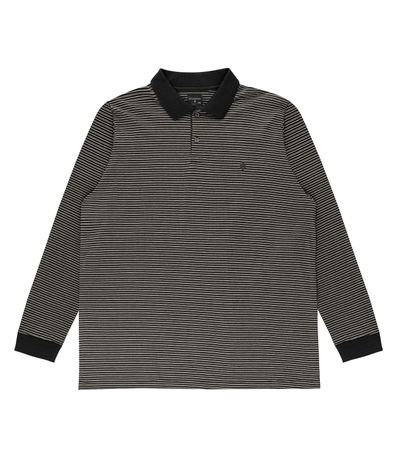 Polo Masculina Plus Size Manga Longa Diametro Preto