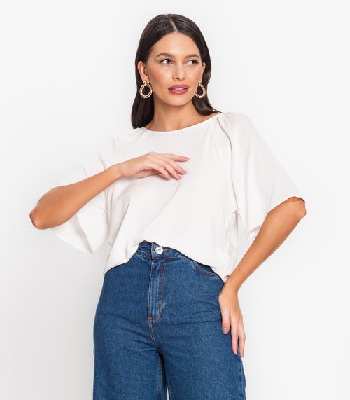 Blusa Feminina Viscose Creponada Endless Branco