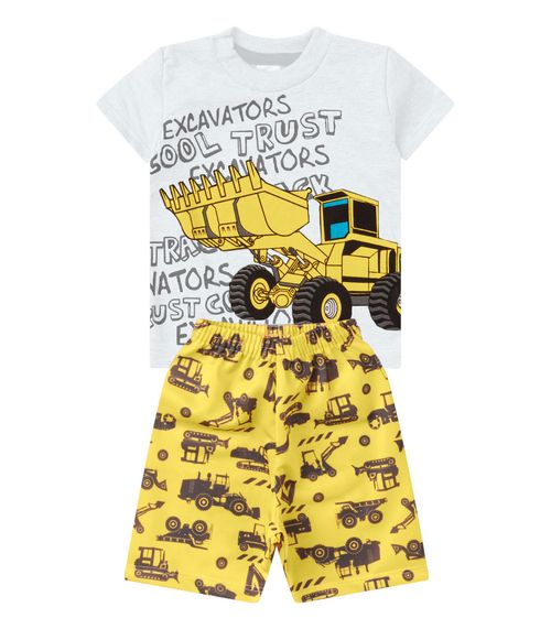 Conjunto Menino Meia Malha Estampado Kappes Branco