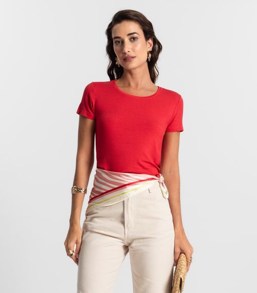 Blusa Feminina manga Curta KO Vermelho