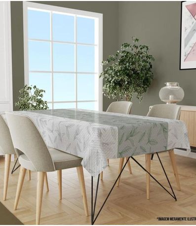 Toalha De Mesa Retangular 8 Lugares Wevans Branco