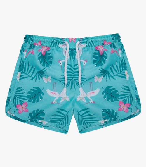 Shorts Feminina Tactel Estampado Rovitex Kids Verde