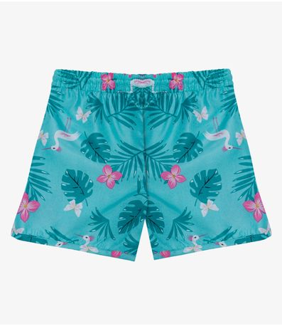 Shorts Feminina Tactel Estampado Rovitex Kids Verde