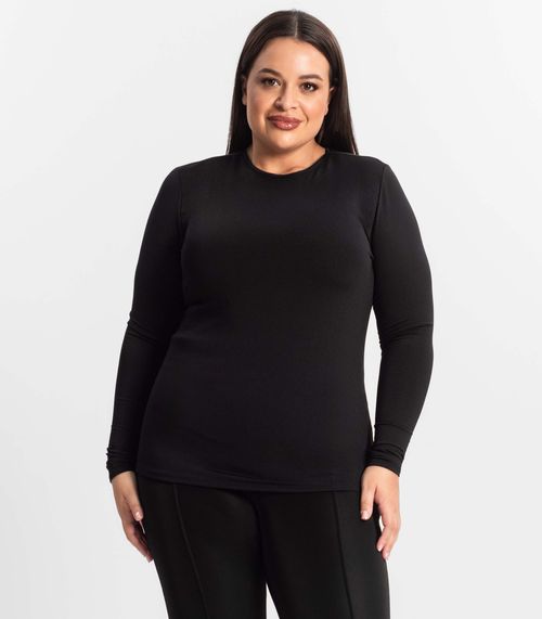 Blusa Térmica Feminina Plus Size Secret Glam Preto