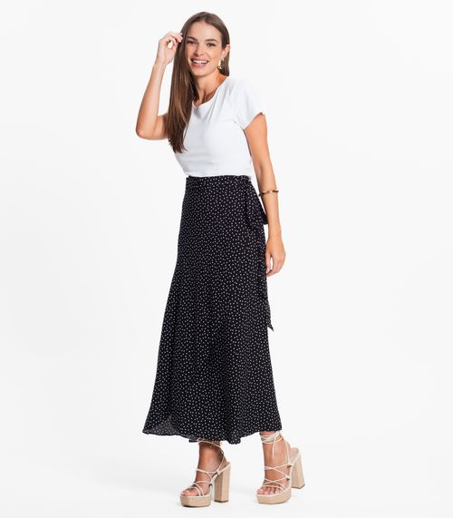Saia Midi Amarração Envelope Select Preto