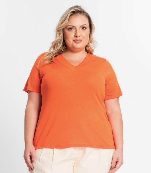 Blusa Feminina Plus Size Secret Glam Laranja