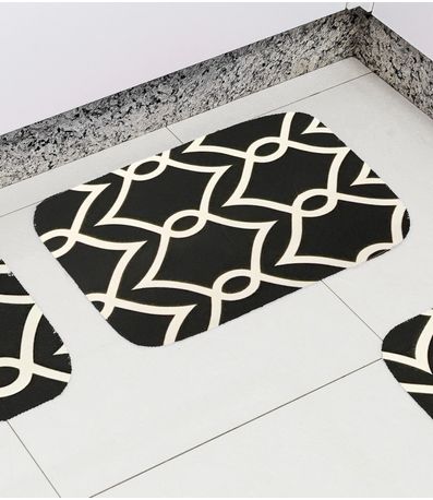 Tapete Cozinha Base Antiderrapante Tapetes Junior Preto