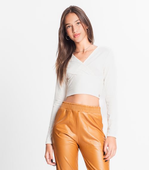 Blusa Juvenil Feminina Manga Longa Minty Bege