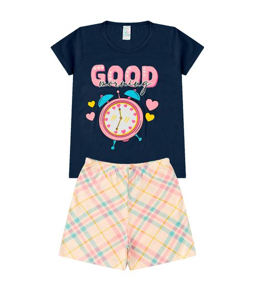 Pijama Juvenil Menina Brilha no Escuro Kappes Azul