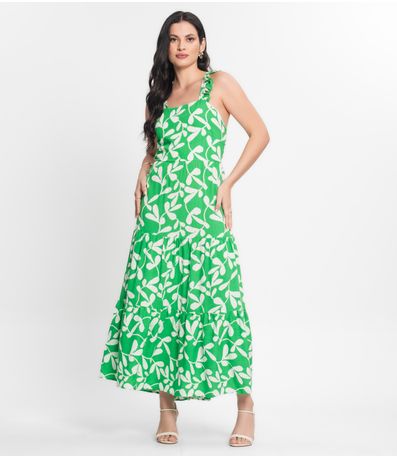 Vestido Feminino Longo Estampado Select Verde