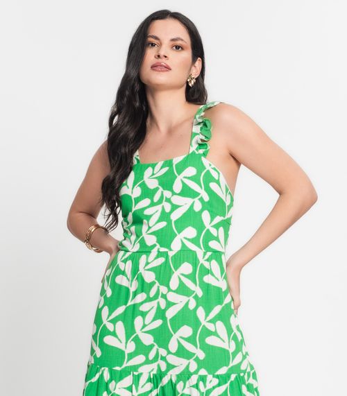 Vestido Feminino Longo Estampado Select Verde
