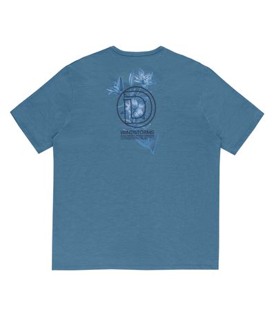 Camiseta Masculina Plus Size Flamê Diametro Azul