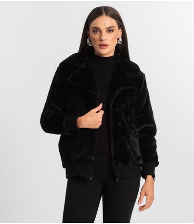 Casaco Feminino em Pelo Safira Endless Preto