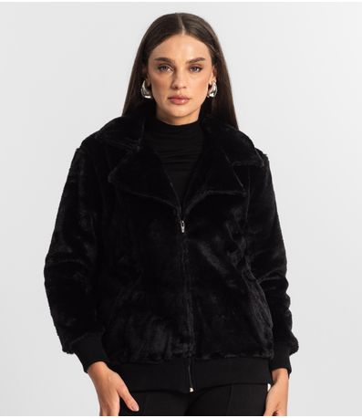 Casaco Feminino em Pelo Safira Endless Preto