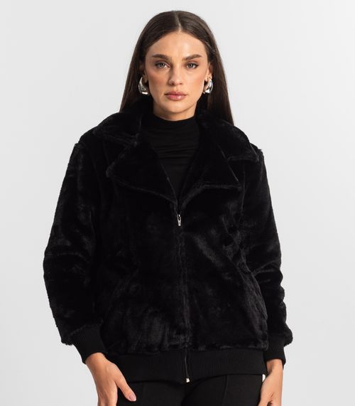Casaco Feminino em Pelo Safira Endless Preto