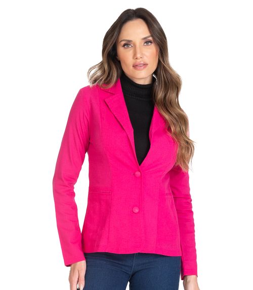 Blazer Feminino De Linho Misso Rosa