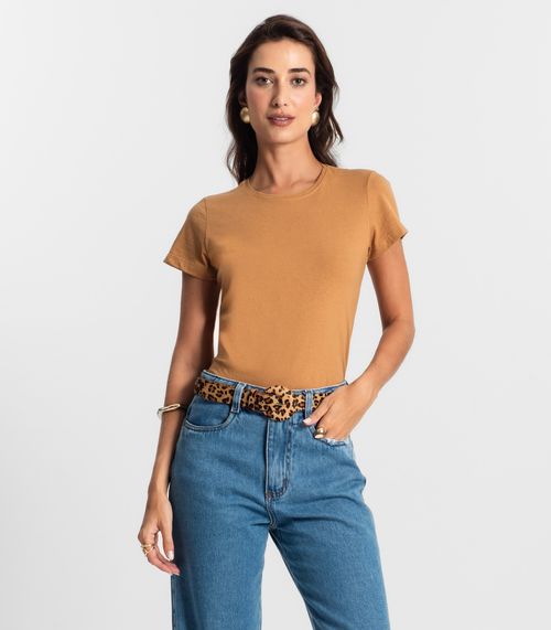 Blusa Feminina Meia Malha 30 Básica KO Marrom