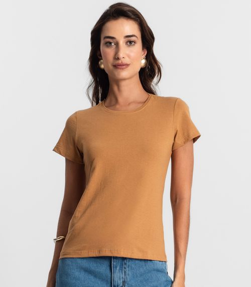 Blusa Feminina Meia Malha 30 Básica KO Marrom