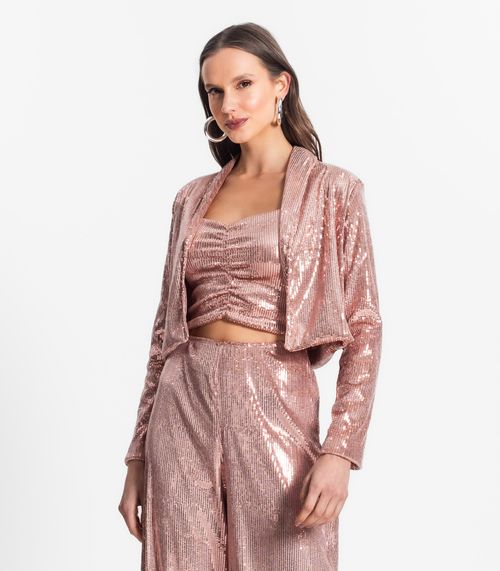 Blazer Feminino Em Paetê Endless Unica