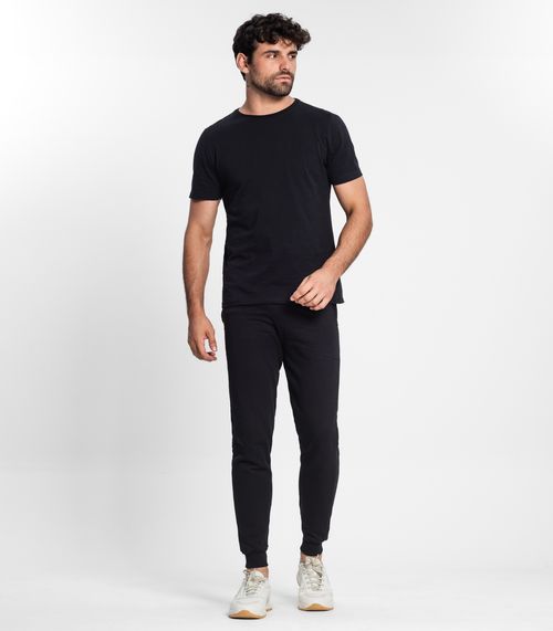 Calça Moletom Masculina Slim Com Punho CDKA Preto