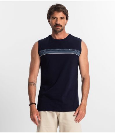 Regata Masculina Em Meia Malha Diametro Azul