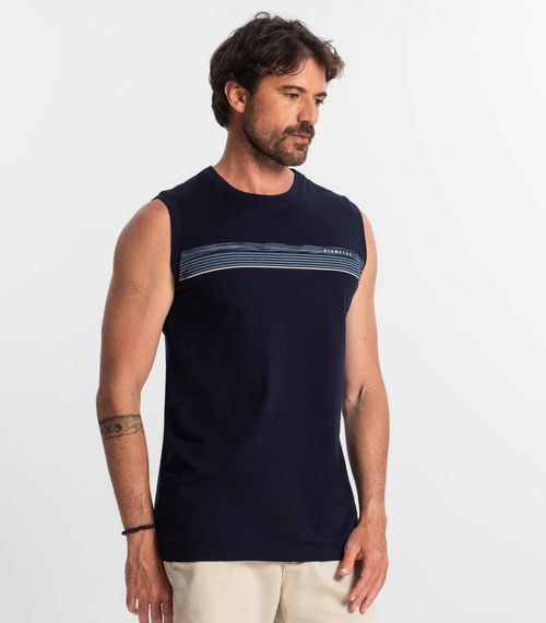 Regata Masculina Em Meia Malha Diametro Azul