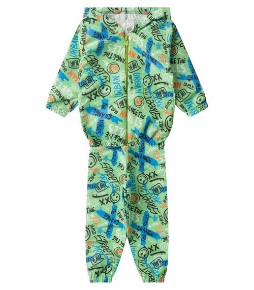 Conjunto Corta Vento Infantil Com Capuz Kappes Verde