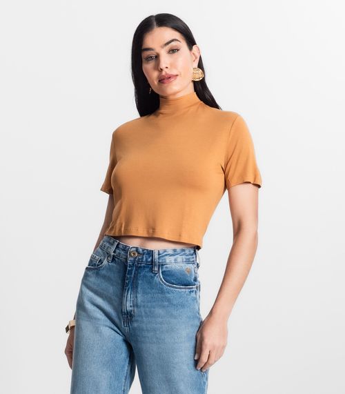 Blusa Feminina Gola Alta Select Laranja
