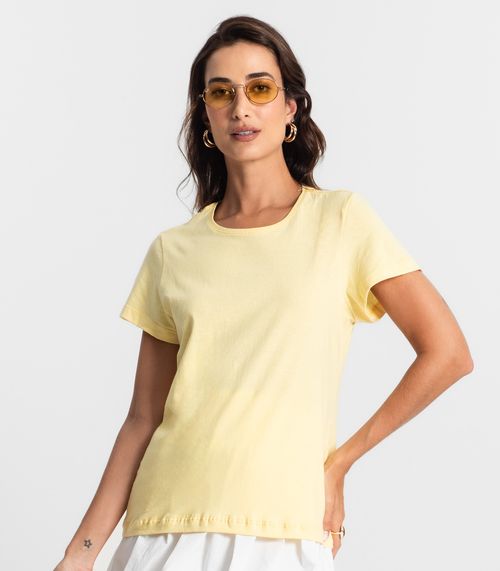Blusa Feminina Meia Malha 30 Básica KO Amarelo