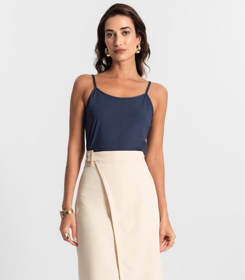Blusa Feminina de Alças Básica Rovitex Azul