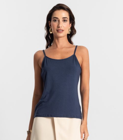 Blusa Feminina de Alças Básica Rovitex Azul