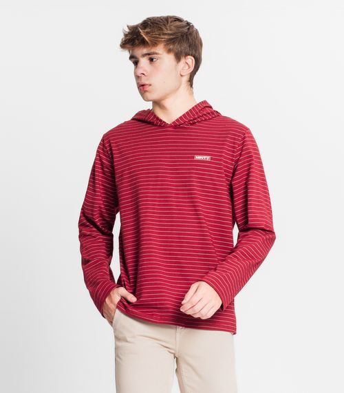 Camiseta Juvenil Manga Longa Com Capuz Minty Vermelho