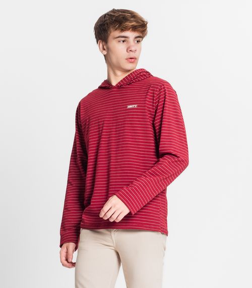 Camiseta Juvenil Manga Longa Com Capuz Minty Vermelho