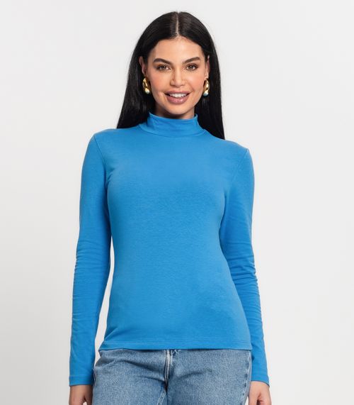 Blusa Básica De Cotton Feminina Kohmar Azul