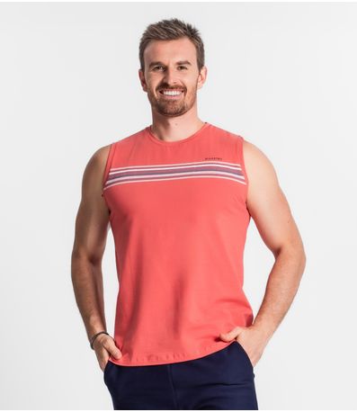 Regata De Cotton Masculina Diametro Laranja