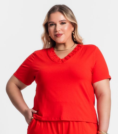 Conjunto Blusa Com Short Viscotorcion Secret Glam Laranja