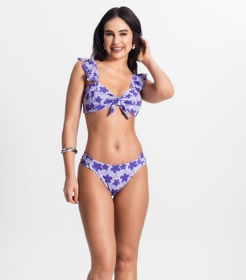 Conjunto Biquíni Estampado 2 em 1 Bela Gaia Roxo