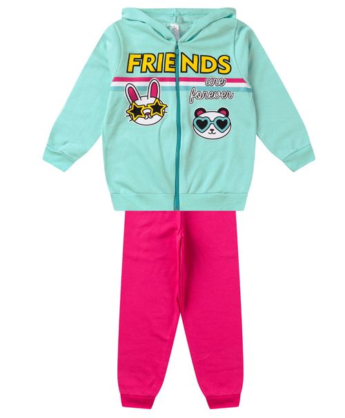 Conjunto De Moletom Infantil Com Capuz Kappes Verde
