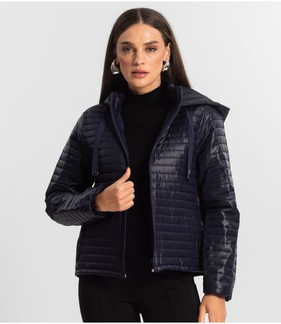 Jaqueta Feminina Com Capuz Endless Azul